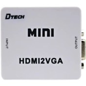 تصویر تبدیل HDMI TO VGA برند DTECH ( دو سر ماده ) 