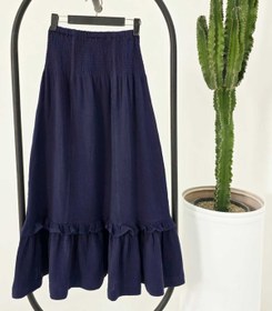 تصویر دامن لینن چین دار کد 4881 