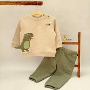 تصویر دورس و شلوار نوزادی پسرانه وارداتی دایناسور 