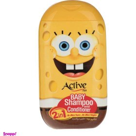 تصویر شامپو مو کودک اکتیو (Active) مدل Sponge Bob 2in1 وزن 280 گرم 