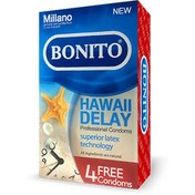 تصویر کاندوم تاخیری هاوایی بونیتو بسته 6 عددی مدل Hawaii Delay 