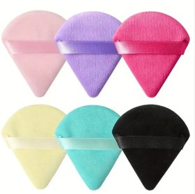 تصویر پد آرایشی پنکک مثلثی مخمل 12 عددی 12-piece triangular velvet pancake makeup pad