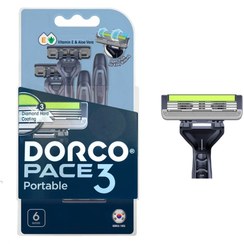 تصویر خودتراش 3 لبه صابوندار پورتابل کارتی شش عددی دورکو Dorco portable card with soap Self-shaver 3edged 6pieces