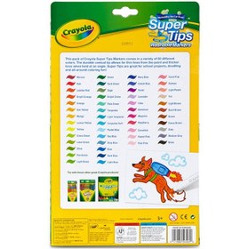 تصویر ۵۰ عدد ماژیک قابل شستشو سوپر تیپ ۲۱x۱۸۹x۳۲۴ سانتیمتر برند crayola 50-piece Washable Super Tips Markers 2.1x18.9x32.4cm