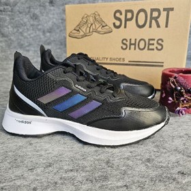 تصویر کفش کتونی زنانه آدیداس ایرانی بافت رنگ مشکی Adidas 8011 B 