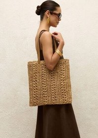 تصویر کیف شانه ای کیسه حصیری طبیعی است Manuka 