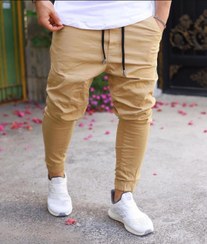 تصویر شلوار اسلش کرم کتان مردانه پارچه وارداتی کیفیت عالی سایز ۳۱تا۵۰ Men's Cream Linen Slash Pants Imported High Quality 31-50