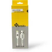 تصویر کابل سیلیکونی فست شارژ USB به آیفون هرمیت USB to IPHONE 