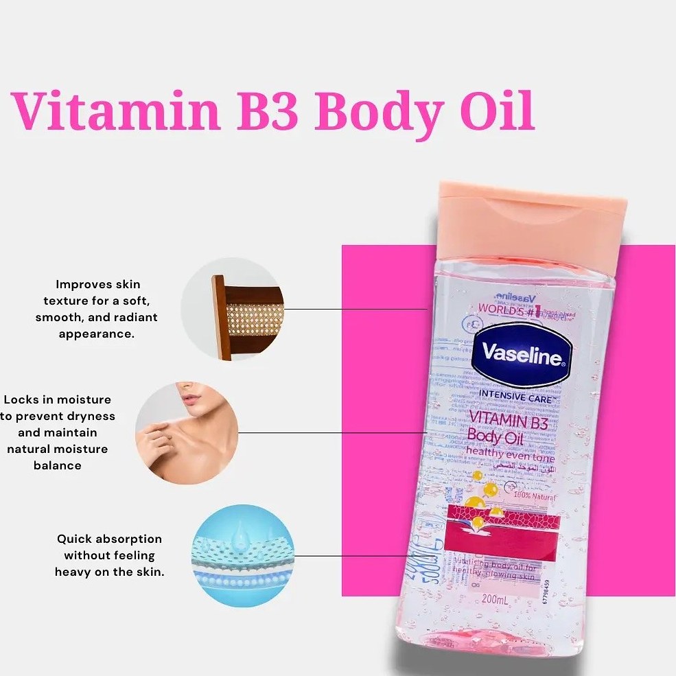 خرید و قیمت روغن بدن روشن کننده ویتامین B3 وازلین حجم۲۰۰ml | ترب