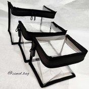 تصویر کیف نظم دهنده آرایشی ۳ تکه صورتی سیر 