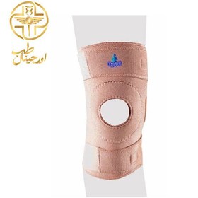 تصویر زانو بند نئوپرن کشکک باز قابل تنظیم کد 1024 اپو تک سایز Oppo Adjustable open patellar neoprene knee brace single size code 1024