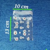 تصویر یک بسته ۵۰۰ گرمی سایز 10x13 سلفون لب چسب خارجی طرح گل بابونه 