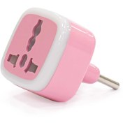 تصویر مبدل 3به2 نورانی هادرون مدل A10-1 تبدیل شارژر 3 به 2 ( مبدل شارژر) صورتی گارانتی شرکتی 