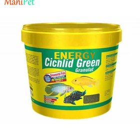 تصویر غذای گرانول ماهی سیچیلاید انرژی energy cichlid green granulat وزن 50 گرم 