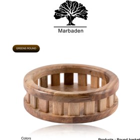 تصویر سبد سبزی گرد چوبی اماهوم GREENS ROUND سبد (نان و سبزی)چوبی با یکسال ضمانت