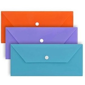 تصویر پوشه دکمه دار سایز ملخی(سایز پاکت نامه) بسته 10 عددی 