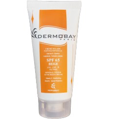 تصویر کرم ضد آفتاب فاقد چربی رنگی مینرال درموبای SPF 65 - بژ Dermobay Tinted Sunscreen Cream - Beige