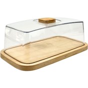 تصویر ظرف سرو کیک رایکا مدل B110 با کف چوبی 