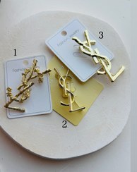 تصویر سنجاق سینه ایوسن لورن طلایی 