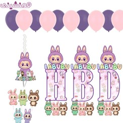 تصویر مجموعه 19 عددی دکور و تزیین تم تولد لبوبو 