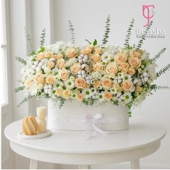 تصویر باکس گل تبریک مستطیلی ملورین 