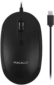 تصویر Macally Ucdynamouse-B, USB-C silent-click optical wired mouse with 3 buttons and scroll wheel, black 