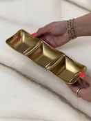 تصویر مزه خوری استیل طلایی - طول 