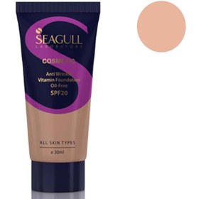 تصویر کرم پودر ضد چروک ویتامینه سی گل 07- بژ روشن Seagull Anti Wrinkle Vitamin Foundation Oil Free SPF 20