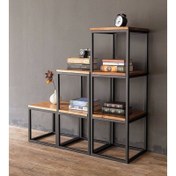 تصویر کتابخانه سه تکه مدل B401 - طرح چوب B401 - Bookcase