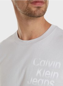 تصویر تی‌شرت گردن گرد لوگو برند calvin klein jeans Logo Crew Neck T-Shirt