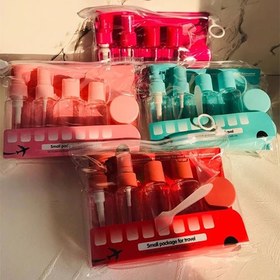 تصویر پک مسافرتی لوازم آرایشی و بهداشتی ست ۸ تکه با کیف - سرخابی 