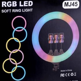 تصویر رينگ لايت مدل MJ45 RGB به همراه پایه (45 سانتی متر) 