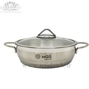 تصویر تابه دو دسته استیل ام جی اس سایز 24 کد 4115 PS mgs steel double handled frying pan size 24 code 4115 ps