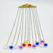 تصویر گردنبند قلب شیشه ای رنگی 