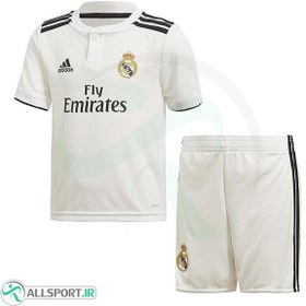 تصویر پیراهن شورت اول رئال مادرید Real Madrid 2018-19 Home Soccer Jersey Kit Shirt+Short 