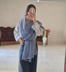تصویر شال تور زنانه کد ۱۲ - آبی نفتی 