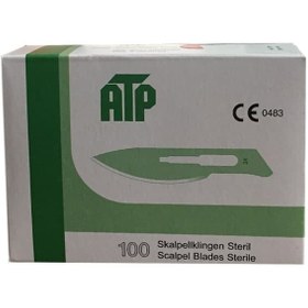 تصویر تیغ جراحی 24 (تیغ بیستوری) ساخت آلمان ATP بسته 100 عددی 