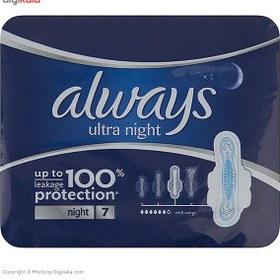 تصویر نوار بهداشتي الويز مناسب شب سايز خيلي بزرگ ا Always Secure Night Sanitary Pad Always Secure Night Sanitary Pad