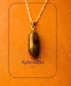 تصویر گردنبند سنگ یشم طبیعی زنجیر استیل رنگ ثابت Jade necklace