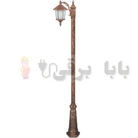 تصویر چراغ تکشاخه حیاطی و پارکی تکشیدفام مدل ویکتوریا خمره ای کد 91200-15-8111 