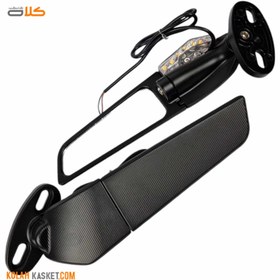 تصویر آینه موتور سیکلت H2 سایز متوسط راهنما دار کد 2 Motorcycle mirror H2 medium size with guide code 2