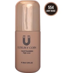 تصویر ست کرم پودر لاکچری کوین به همراه پد ۵۵۴ حجم 30 میلی لیتر LUXURY COIN Balance Natural Liquid Foundation 554