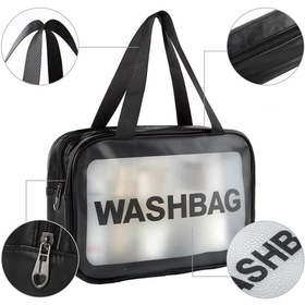 تصویر واش بگ ( wash bag ) مشکی استخر شنا زنانه و دخترانه سایز متوسط ضد آب 