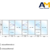 تصویر پنجره دوجداره upvc طرح 4 تک حالته 