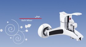 تصویر شیر اهرمی دوش زمرد طرح لاله zomorod shower lever faucet with tulip design