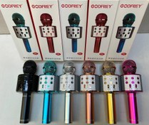 تصویر میکروفون اسپیکر بلوتوثی ، رم خور و کابلی GODFREY مدل 5W GODFREY Bluetooth microphone model 5W