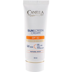 تصویر کرم ضد آفتاب رنگی با SPF50 مناسب پوست خشک حجم 50 میلی لیتر کنلامکس نچرال Canellamax Sunscreen Suitable SPF50 For Dry Skin 50 ml