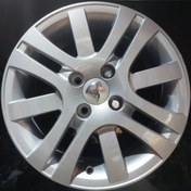 تصویر رینگ فابریک سایز ۱۵ (۱۰۸×۴) نقره‌ای مدل صلیبی نیریز Original wheel size 15"(4x108) Silver Neyriz