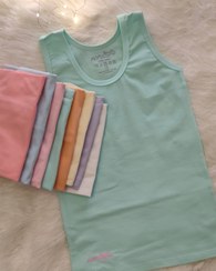 تصویر زیرپوش تک پسرانه صد در صد نخ پنبه ۳ـ۱۰ سال - سبز پاستیل / سایز۱۴۰/ قد از سرشانه۵۴ / پهنا ۳۵ 