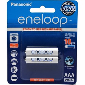 تصویر باتری نیم قلمی پاناسونیک Rechargeable 800mAh Panasonic Evolta Rechargeable AAA 800mAh Battery